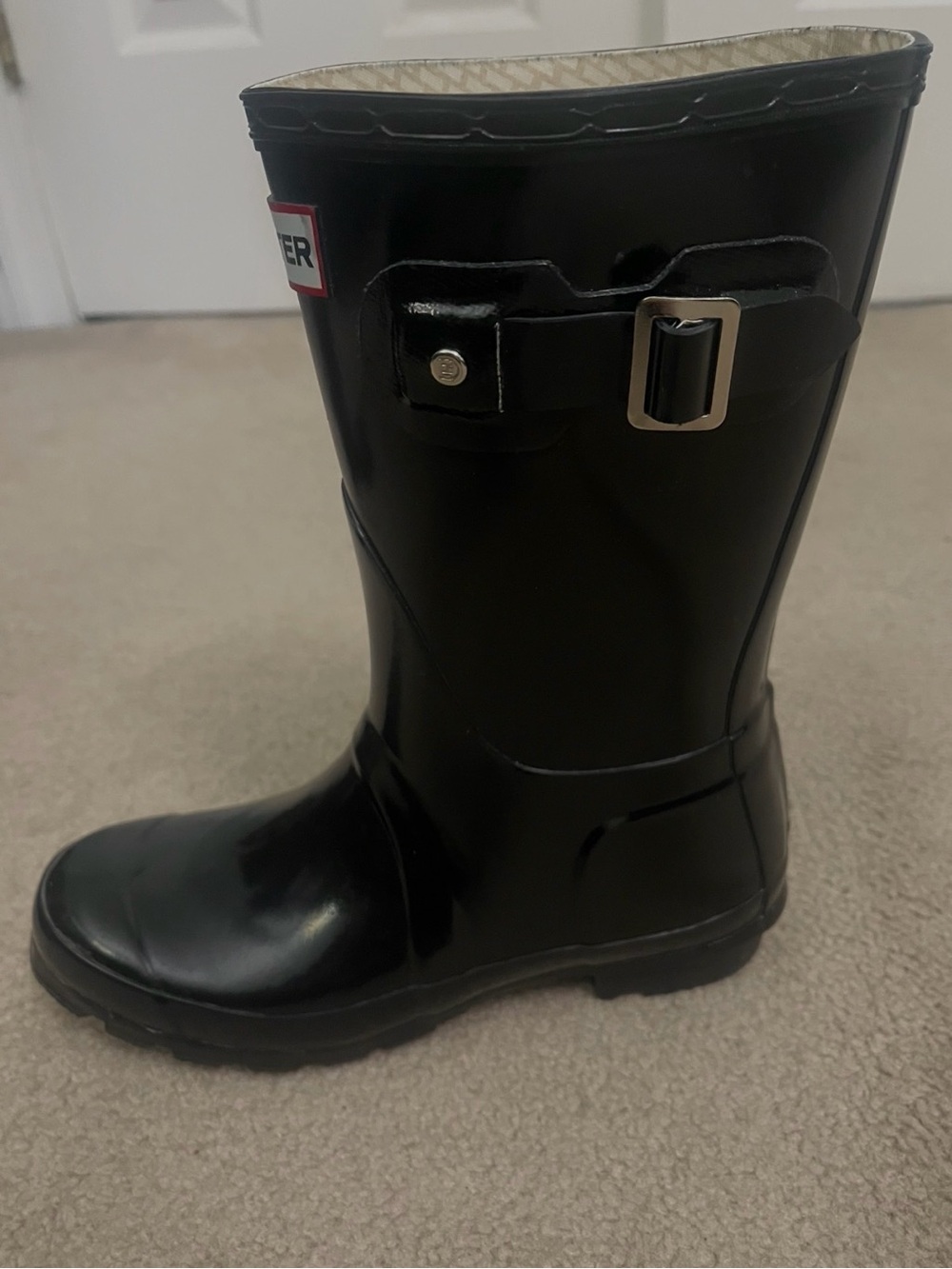 Hunter Original Short Gloss Rain Boots Black Women’s Size 6 Waterproof W23758 - Picture 3 of 7